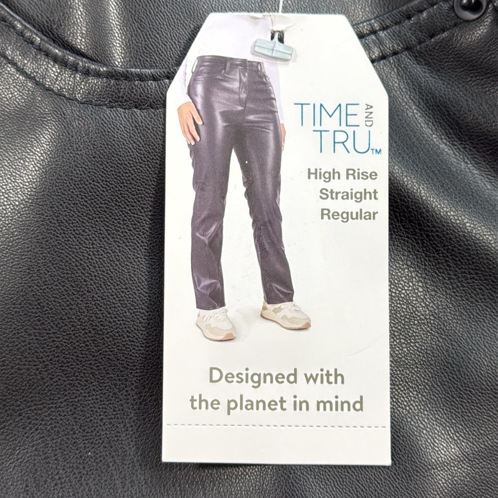NWT Faux Leather Pants Black - Straight Leg Pants - Size 16